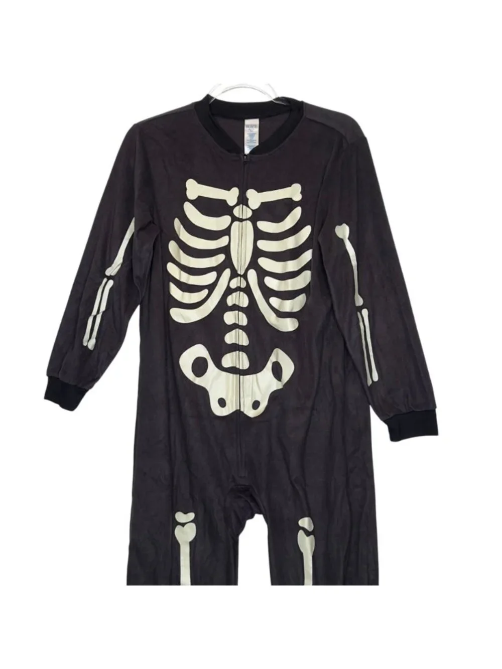 The Children's Place Skeleton One Piece Pajamas Black Halloween Size 14 XL